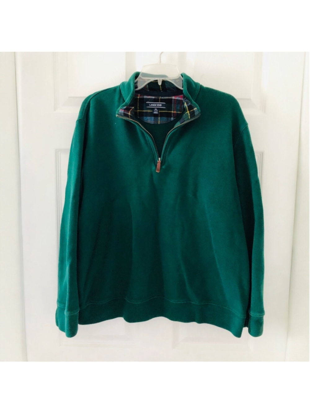 Size XL Lands End Classic Preppy Sweatshirt Emerald Ivy League Cotton Gorpcore